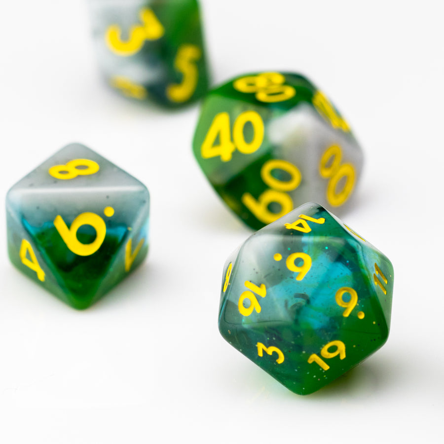 April Showers | Resin RPG Dice Set | Resin DND Dice