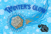 Winter's Glow | Resin DND Dice Set | Glow in the Dark Dice