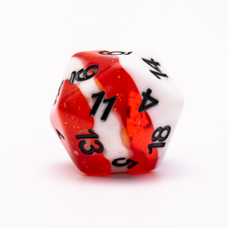 Candy Stripe | Resin DND Dice Set | Layered Resin Dice