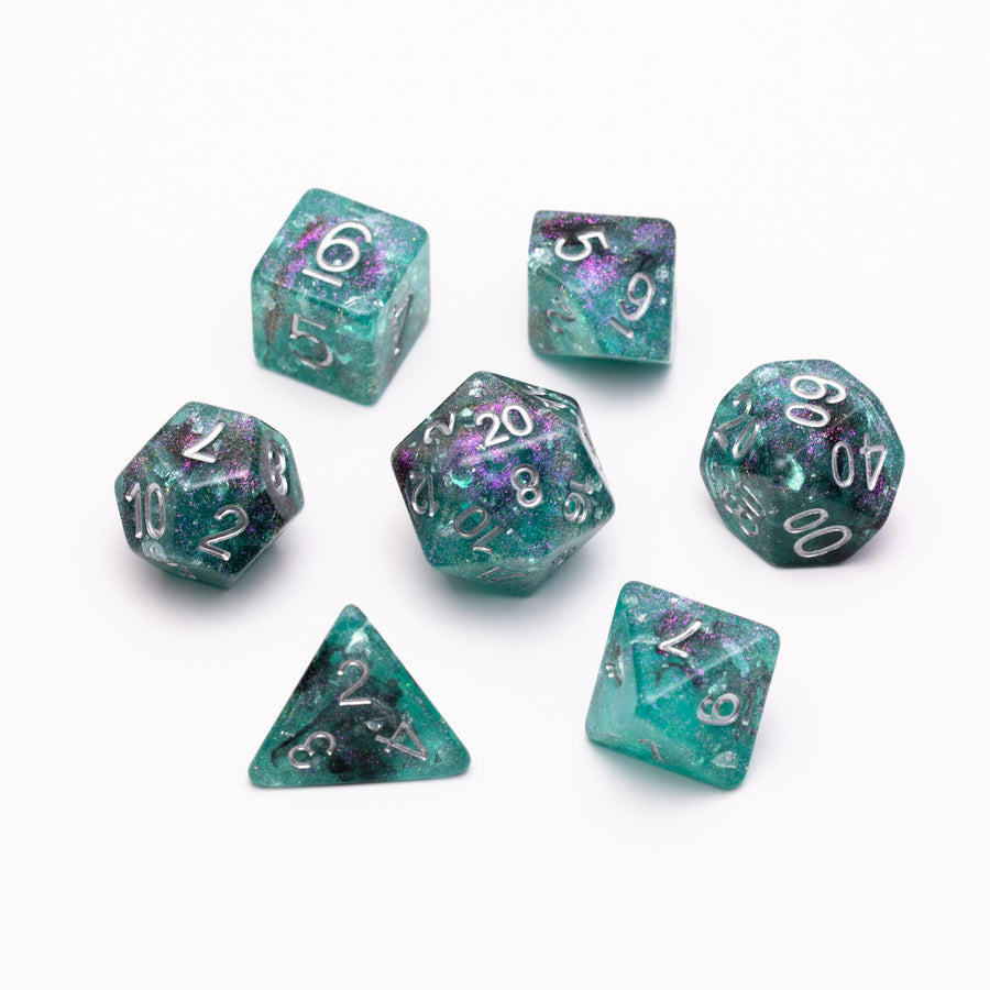 Mardi Gras | Resin RPG Dice Set | Resin DND Dice