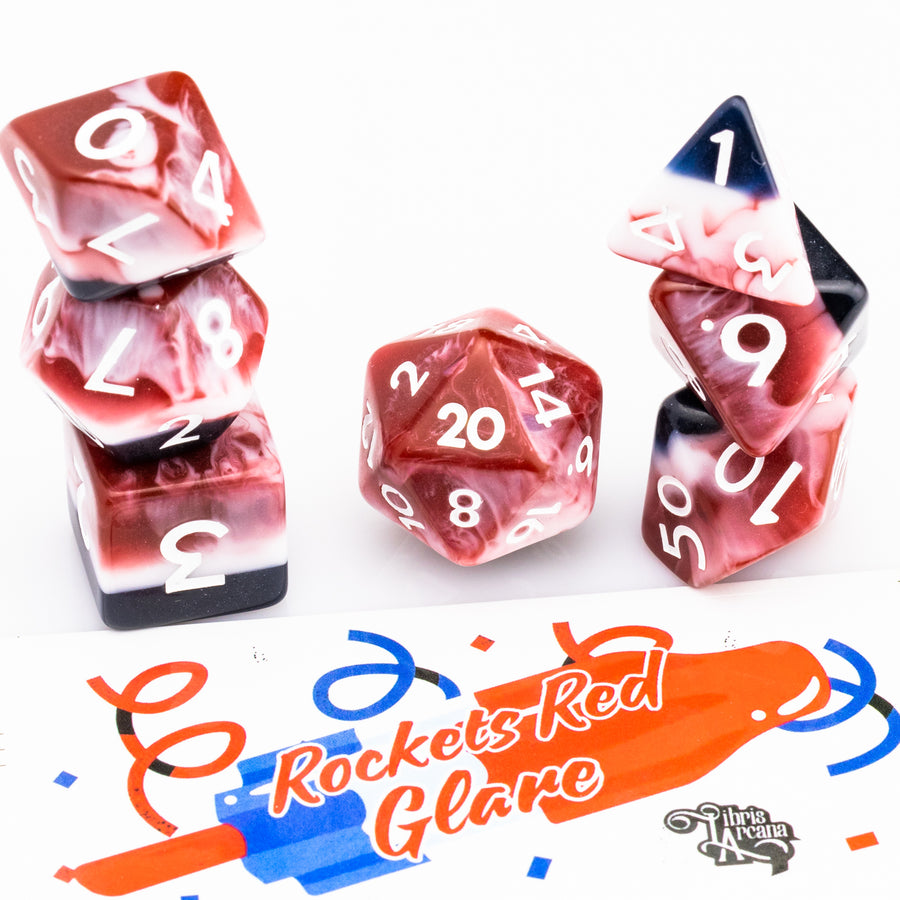 Rockets Red Glare | Resin RPG Dice Set | Resin DND Dice